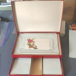 Vintage All In One Stationery Set with Mushroom and Kitten Design